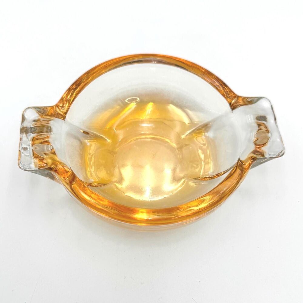 Orange Iridescent Glass Ashtray by Federal Glass, 5” x 4” x 1.5”